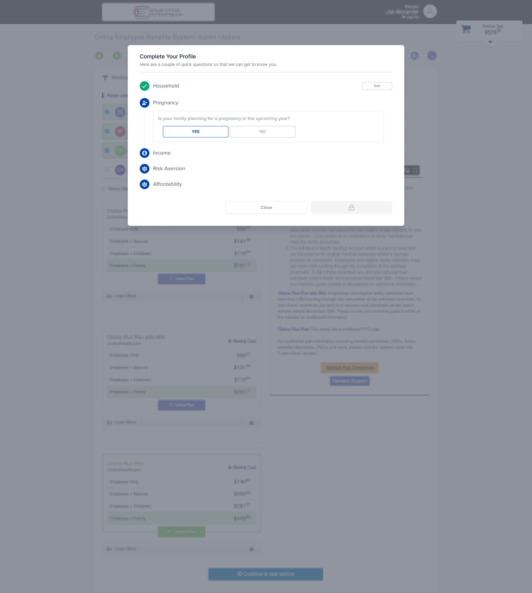 High-fidelity modal, results state